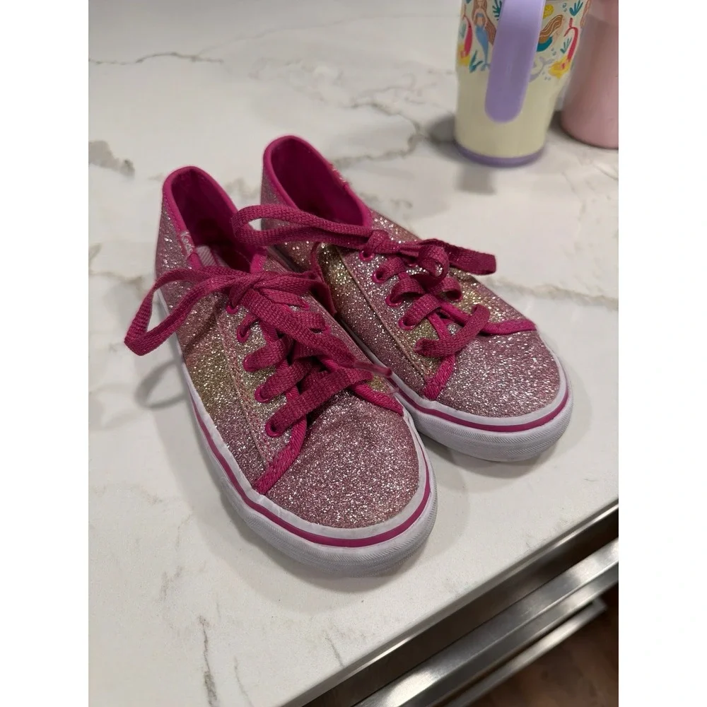 Keds Girls Sneaker Shoes Double Up Pink Glitter 1 Kids‎ Sneakers
